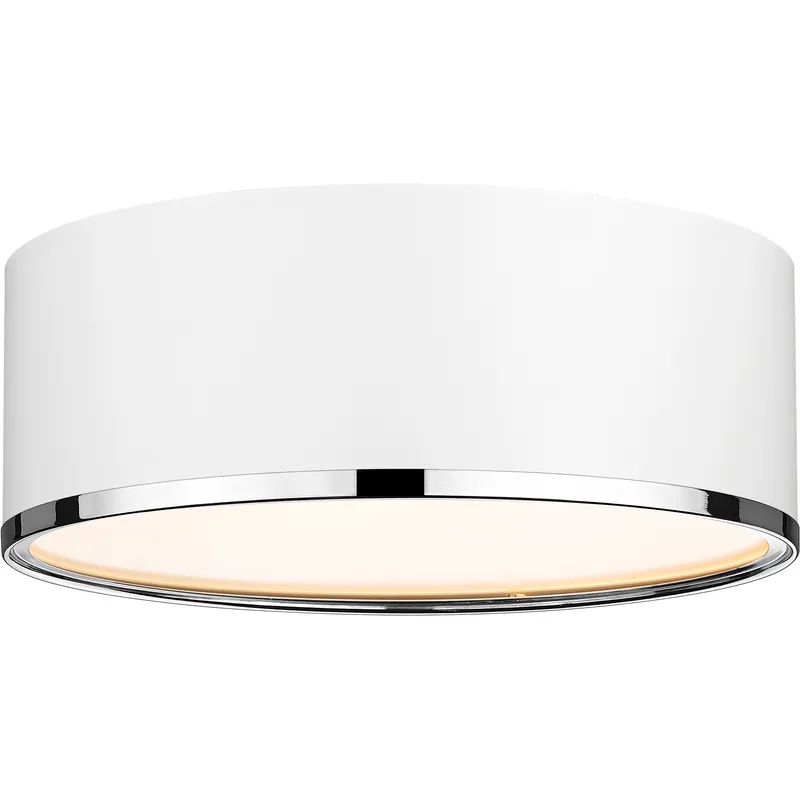 Arlo 3 Light 16 inch Matte White and Chrome Flush Mount Ceiling Light