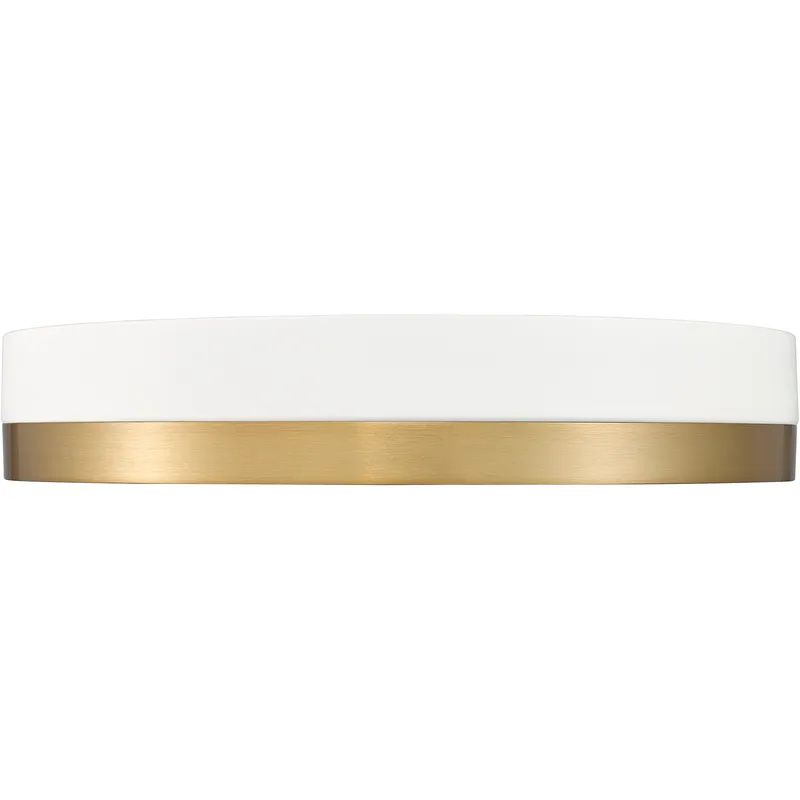 Algar LED 16 inch Matte White and Modern Gold Flush Mount Ceiling Light