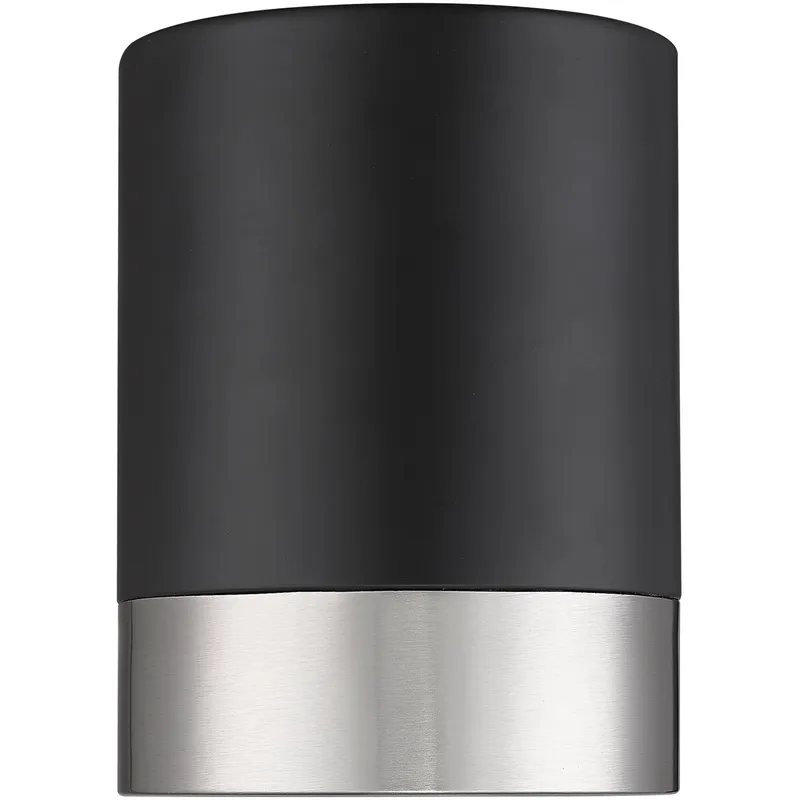 Algar LED 6 inch Matte Black and Brushed Nickel Flush Mount Ceiling Light
