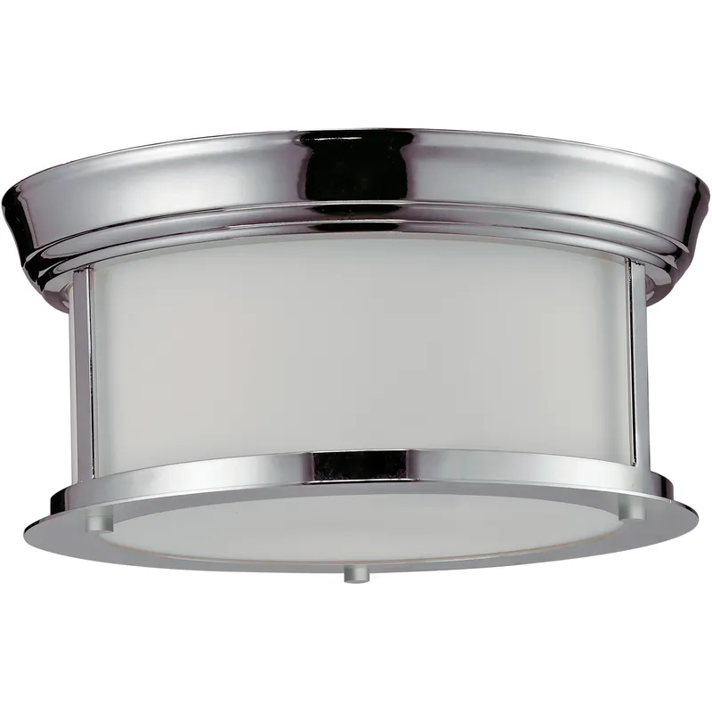 Sonna 2 Light 10.75 inch Chrome Flush Mount Ceiling Light in Matte Opal Glass