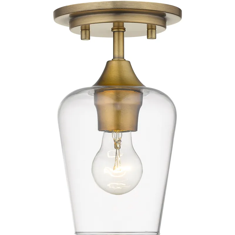 Joliet 1 Light 5.5 inch Olde Brass Flush Mount Ceiling Light