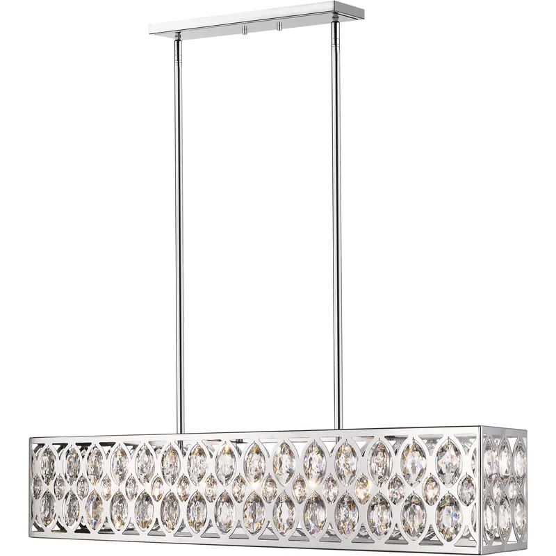 Dealey 7 Light 43.5 inch Chrome Linear Chandelier Ceiling Light