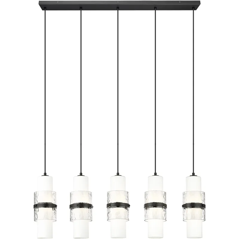 Cayden 5 Light 42 inch Matte Black Linear Chandelier Ceiling Light