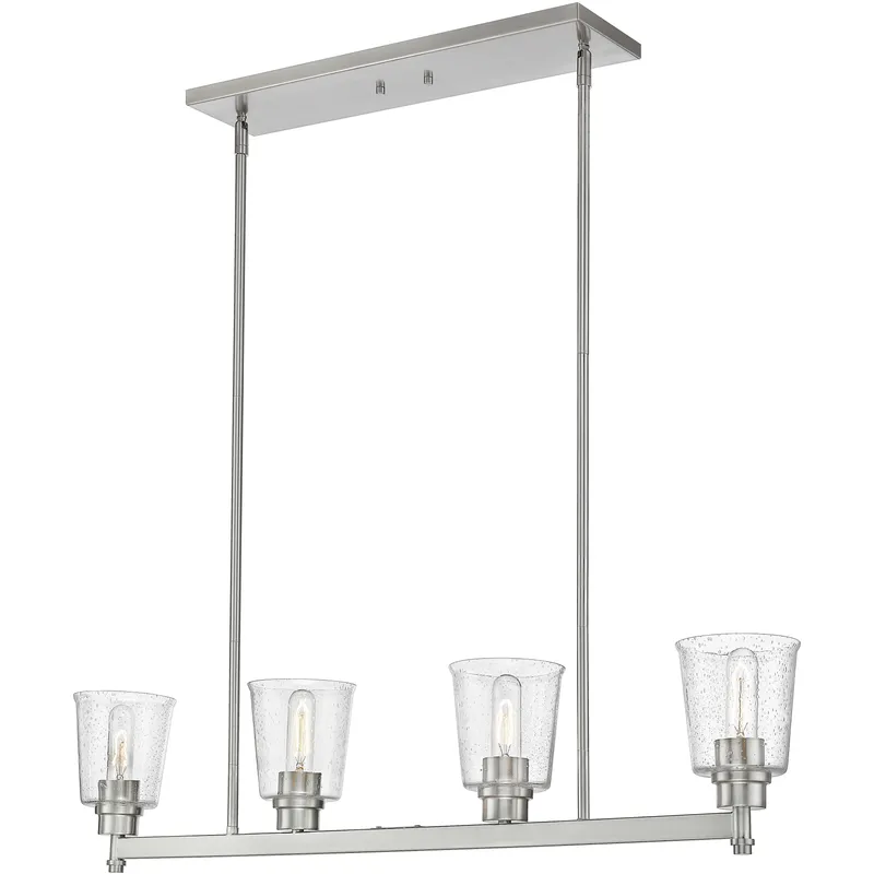 Bohin 4 Light 40 inch Brushed Nickel Linear Chandelier Ceiling Light