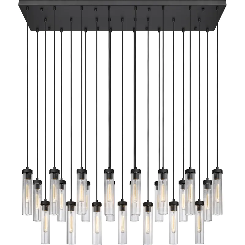Beau 23 Light 54 inch Matte Black Linear Chandelier Ceiling Light