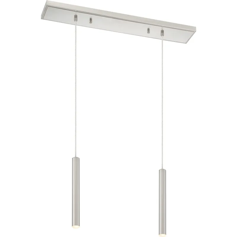 Forest LED 30 inch Brushed Nickel Linear Chandelier Ceiling Light in Brushed Nickel Steel
