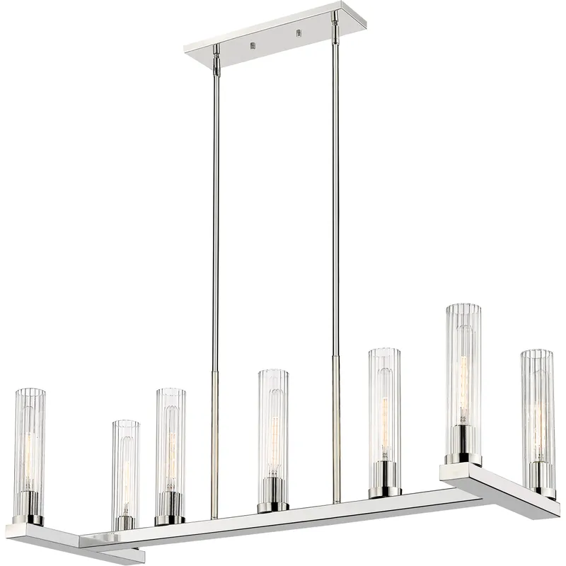 Beau Linear Chandelier Ceiling Light in Polished Nickel