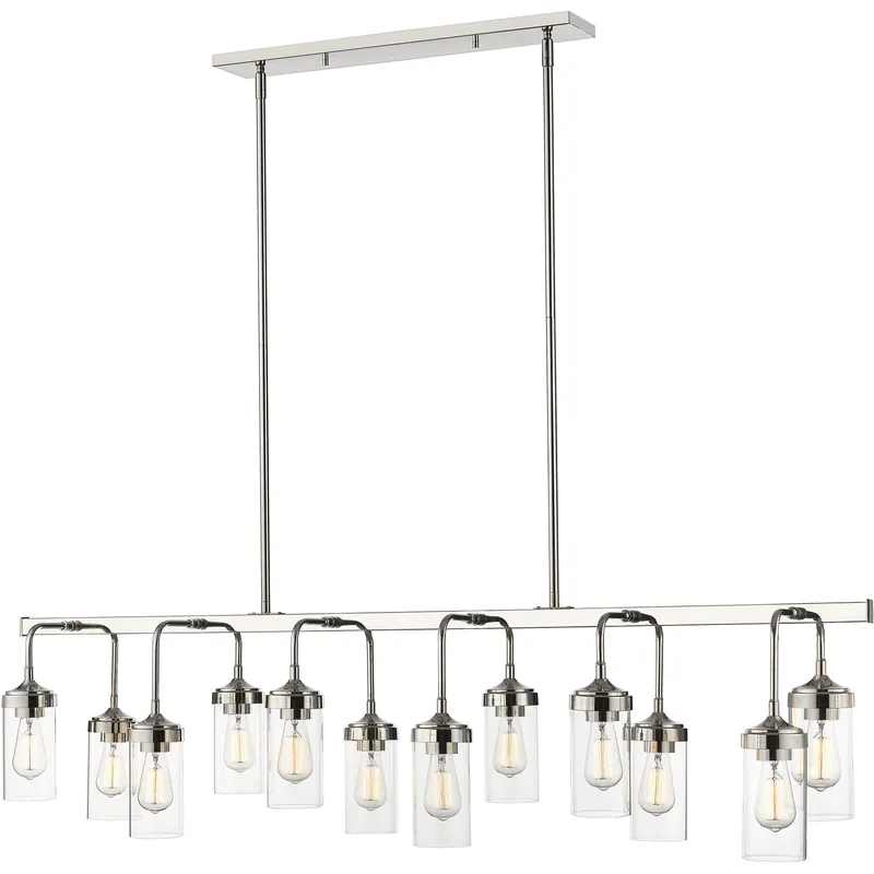 Calliope 12 Light 60 inch Polished Nickel Linear Chandelier Ceiling Light
