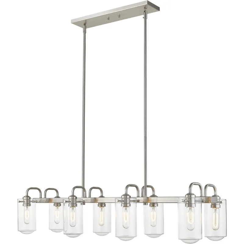 Delaney 8 Light 44 inch Brushed Nickel Linear Chandelier Ceiling Light