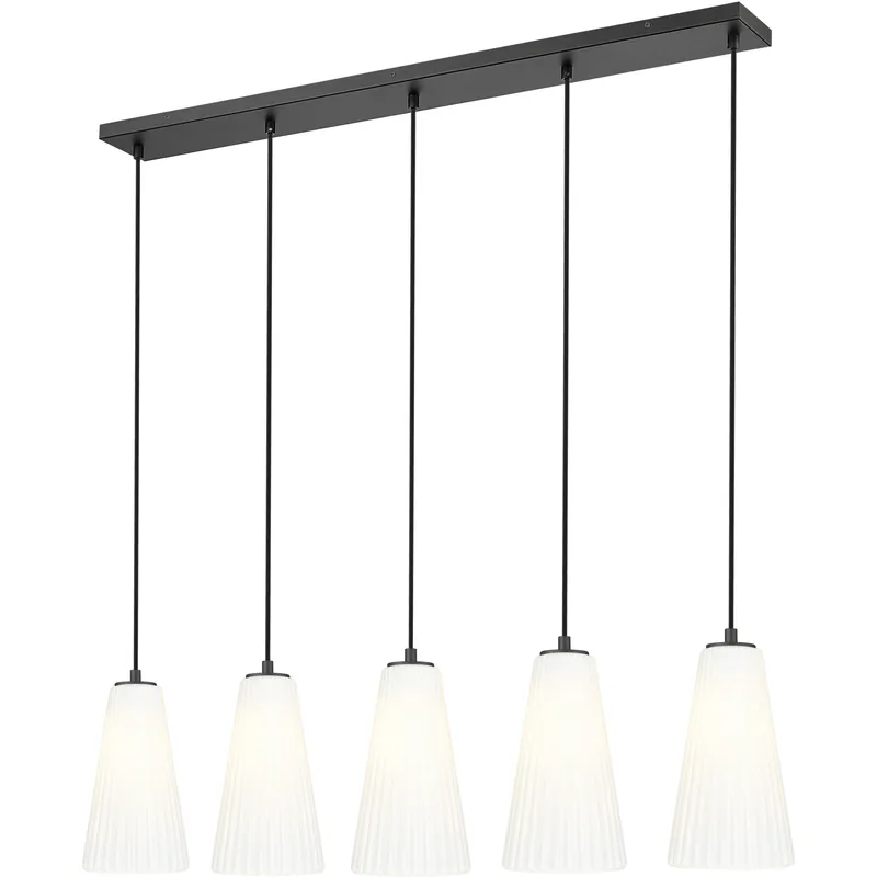 Farrell 5 Light 42 inch Matte Black Linear Chandelier Ceiling Light