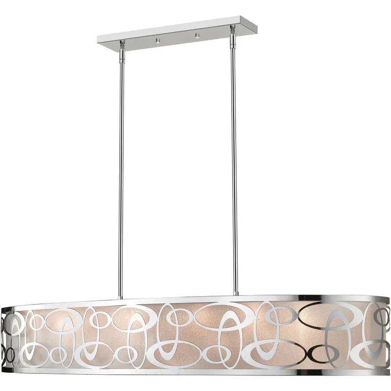 Opal 8 Light 55 inch Chrome Linear Chandelier Ceiling Light