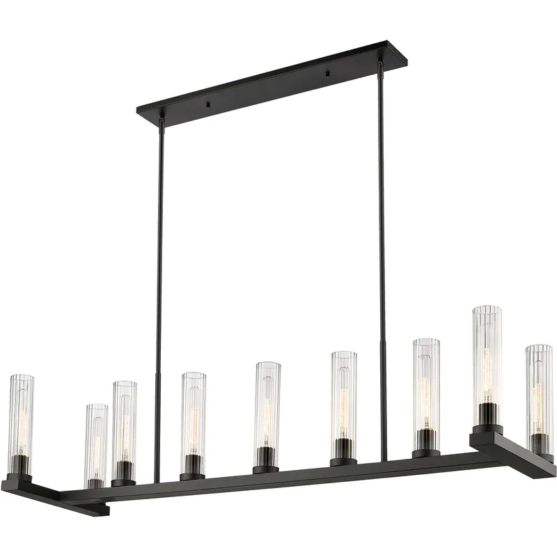 Beau 9 Light 56 inch Bronze Linear Chandelier Ceiling Light