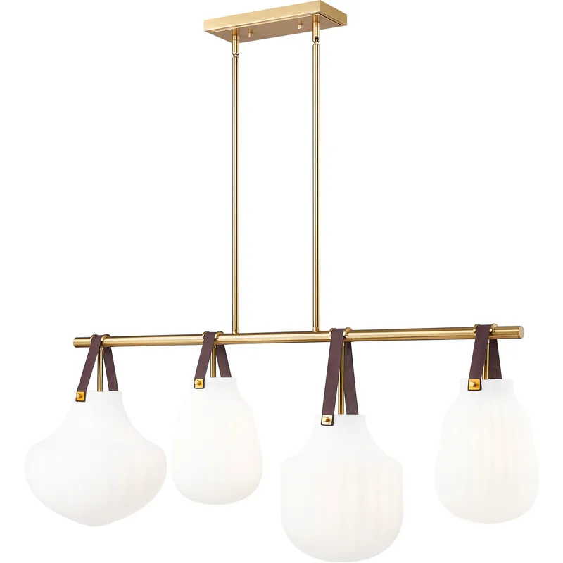 Newbury 4 Light 49.75 inch Modern Gold Linear Chandelier Ceiling Light