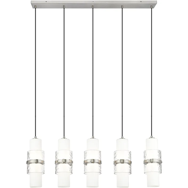 Cayden 5 Light 42 inch Brushed Nickel Linear Chandelier Ceiling Light