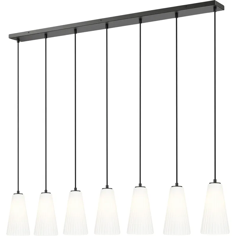 Farrell 7 Light 54 inch Matte Black Linear Chandelier Ceiling Light