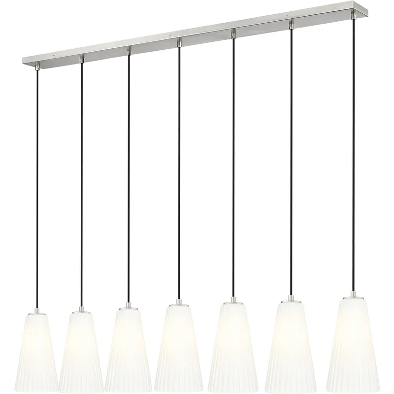 Farrell 7 Light 54 inch Brushed Nickel Linear Chandelier Ceiling Light
