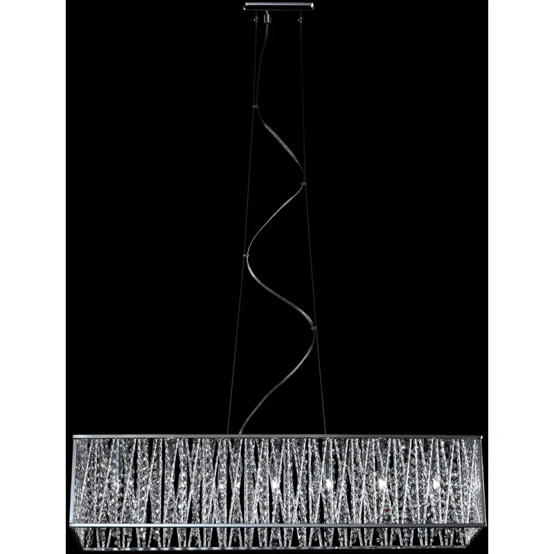 Terra 7 Light 33.75 inch Chrome Linear Chandelier Ceiling Light