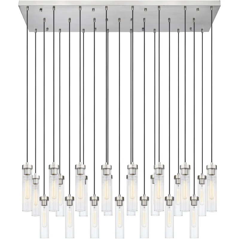 Beau 23 Light 54 inch Brushed Nickel Linear Chandelier Ceiling Light