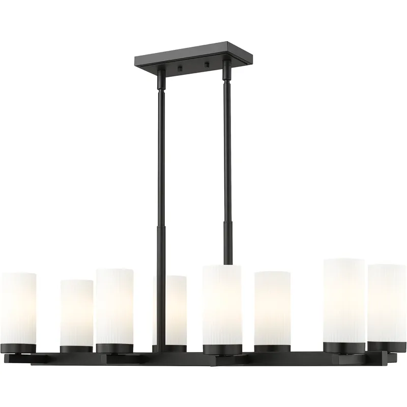 Danica 8 Light 42 inch Matte Black Linear Chandelier Ceiling Light