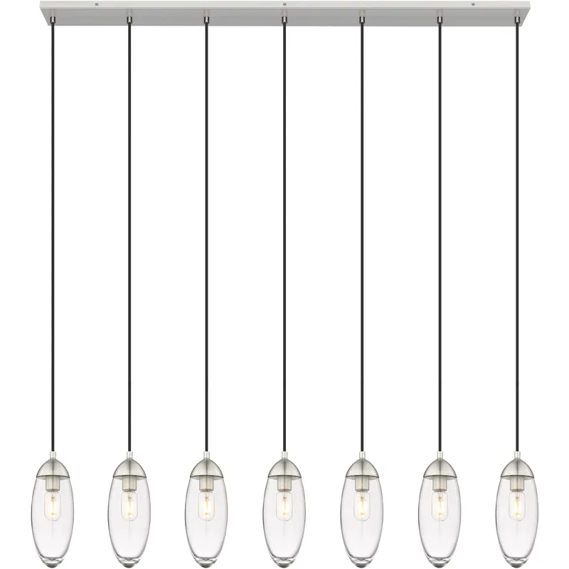 Arden 7 Light 54 inch Brushed Nickel Linear Chandelier Ceiling Light