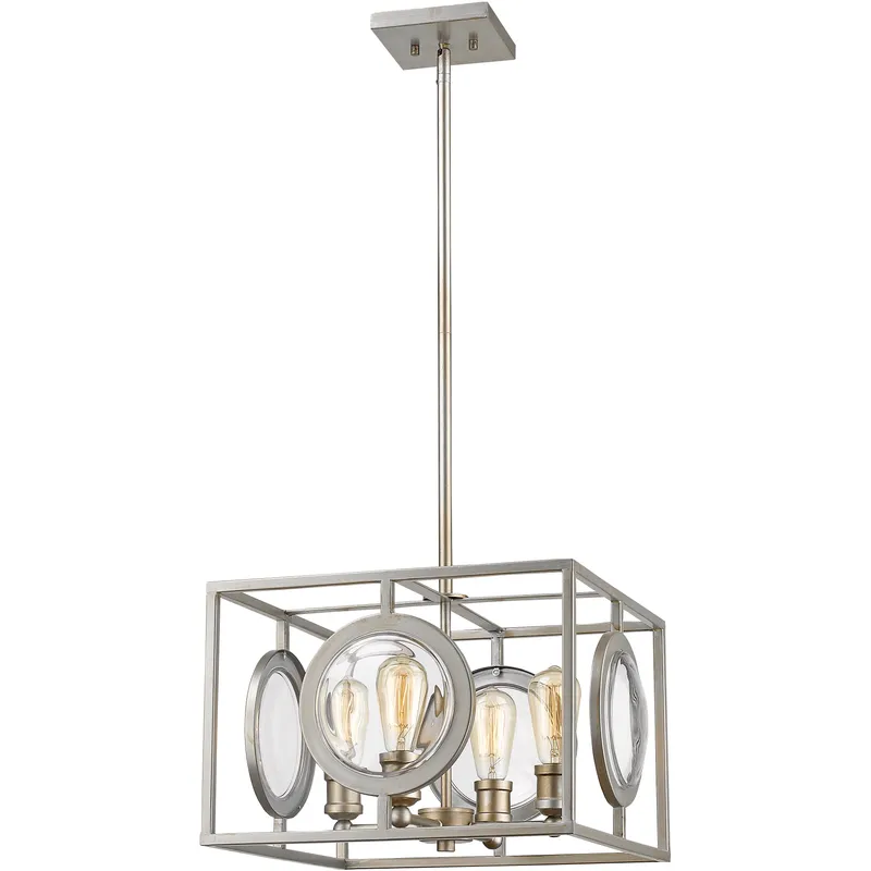 Port 4 Light 17.75 inch Antique Silver Pendant Ceiling Light in Antique Silver Steel