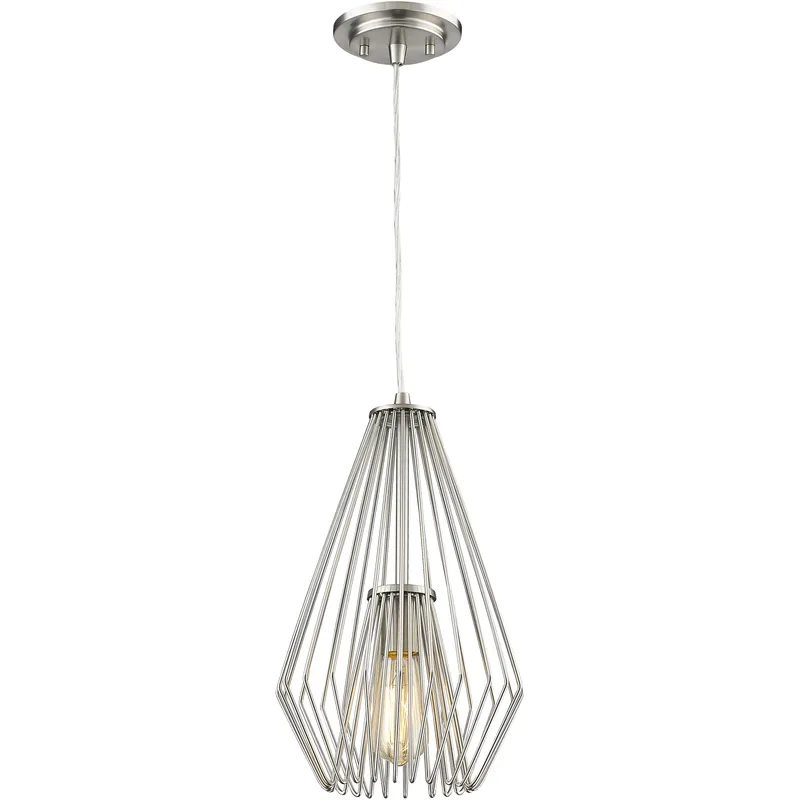 Quintus 1 Light 9.25 inch Brushed Nickel Pendant Ceiling Light