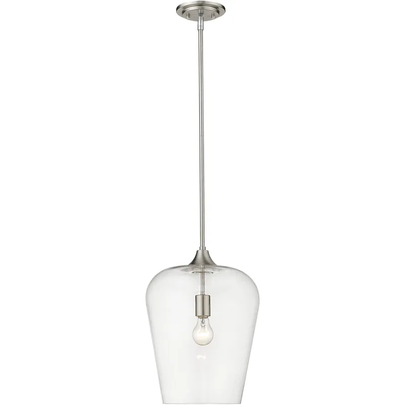 Joliet 1 Light 12 inch Brushed Nickel Pendant Ceiling Light