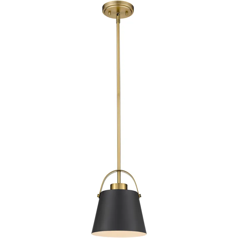 Z-Studio 1 Light 8 inch Matte Black and Heritage Brass Pendant Ceiling Light