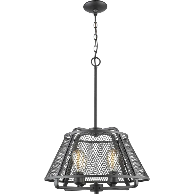 Iuka 4 Light 19 inch Bronze Pendant Ceiling Light in Bronze Steel