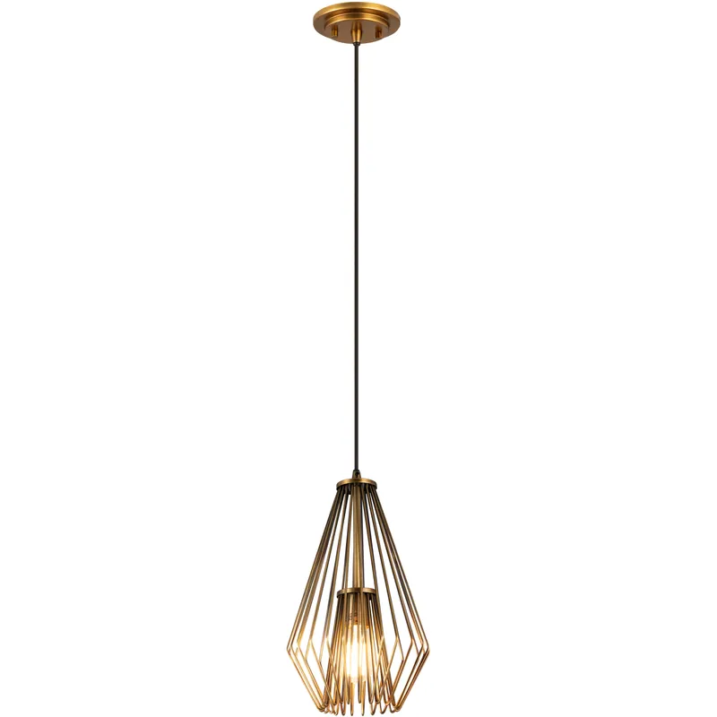 Quintus 1 Light 9.25 inch Rubbed Brass Pendant Ceiling Light