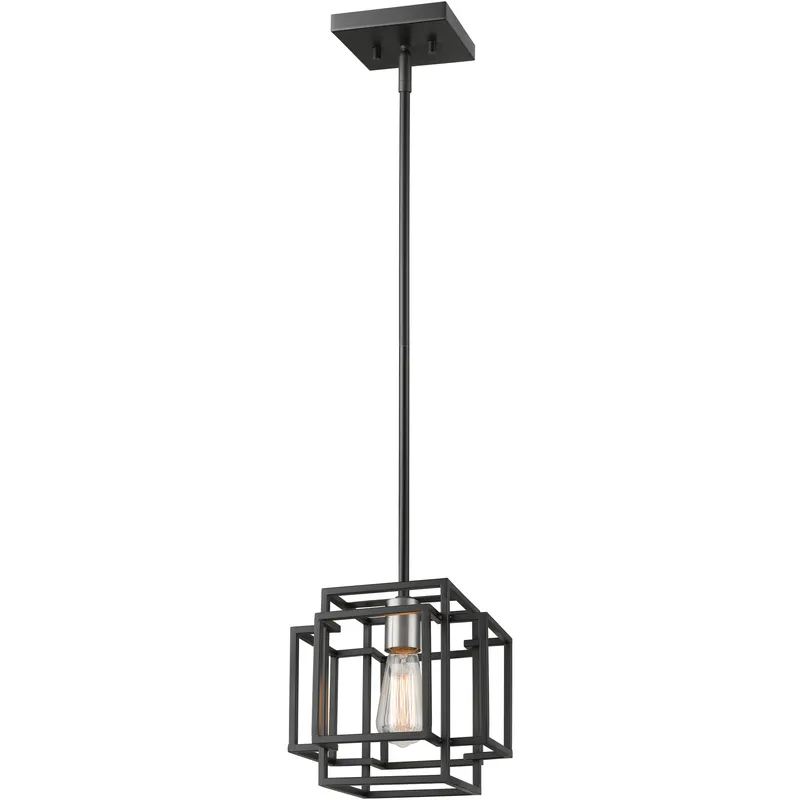 Titania 1 Light 8.5 inch Black and Brushed Nickel Pendant Ceiling Light