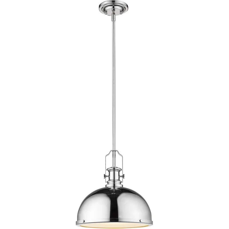 Melange 1 Light 13.25 inch Chrome Pendant Ceiling Light in Chrome Metal and Glass