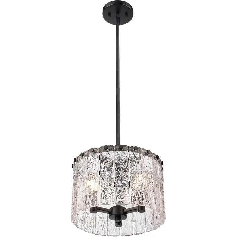 Glacier 3 Light 12.5 inch Matte Black Pendant Ceiling Light