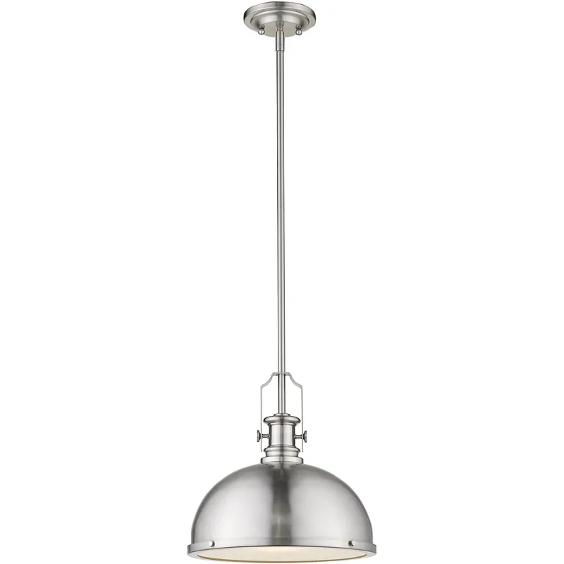 Melange 1 Light 13.25 inch Brushed Nickel Pendant Ceiling Light in Brushed Nckel Metal and Glass