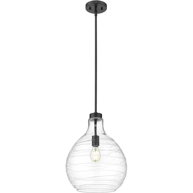Bon Air 1 Light 13 inch Matte Black Pendant Ceiling Light