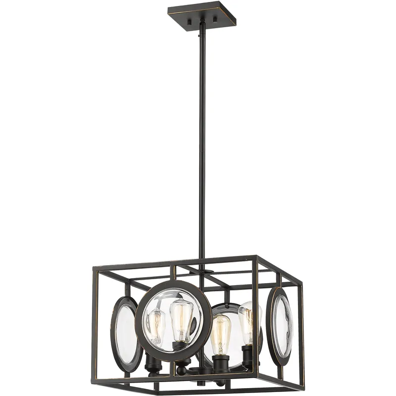 Port 4 Light 17.75 inch Olde Bronze Pendant Ceiling Light in Olde Bronze Steel