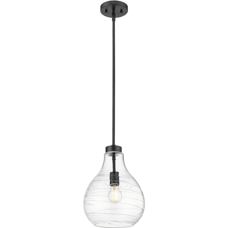 Bon Air 1 Light 10 inch Matte Black Pendant Ceiling Light
