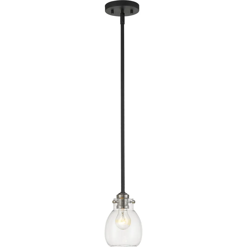 Kraken 1 Light 5.25 inch Matte Black and Brushed Nickel Pendant Ceiling Light