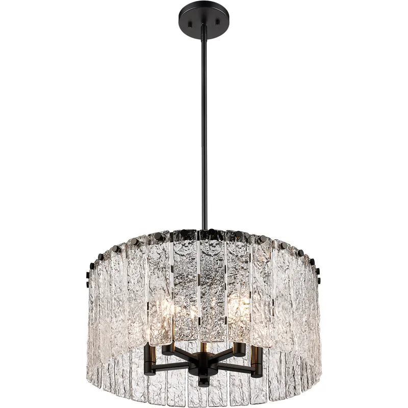 Glacier 5 Light 19 inch Matte Black Pendant Ceiling Light