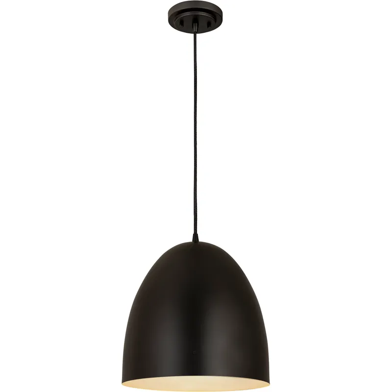 Z-Studio 1 Light 12 inch Satin Black Pendant Ceiling Light in Matte Black