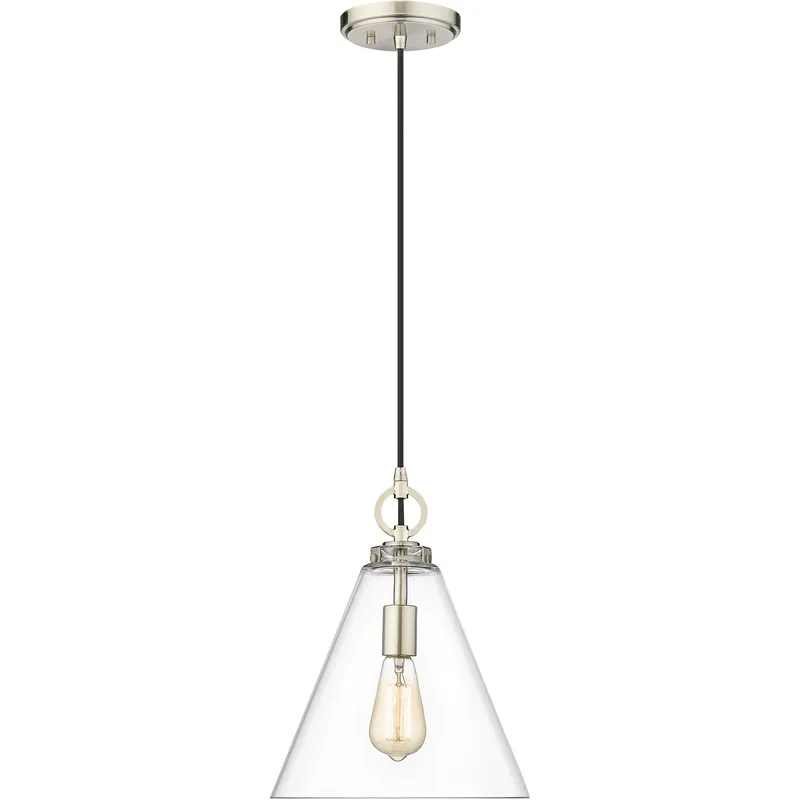 Harper 1 Light 11.5 inch Brushed Nickel Pendant Ceiling Light