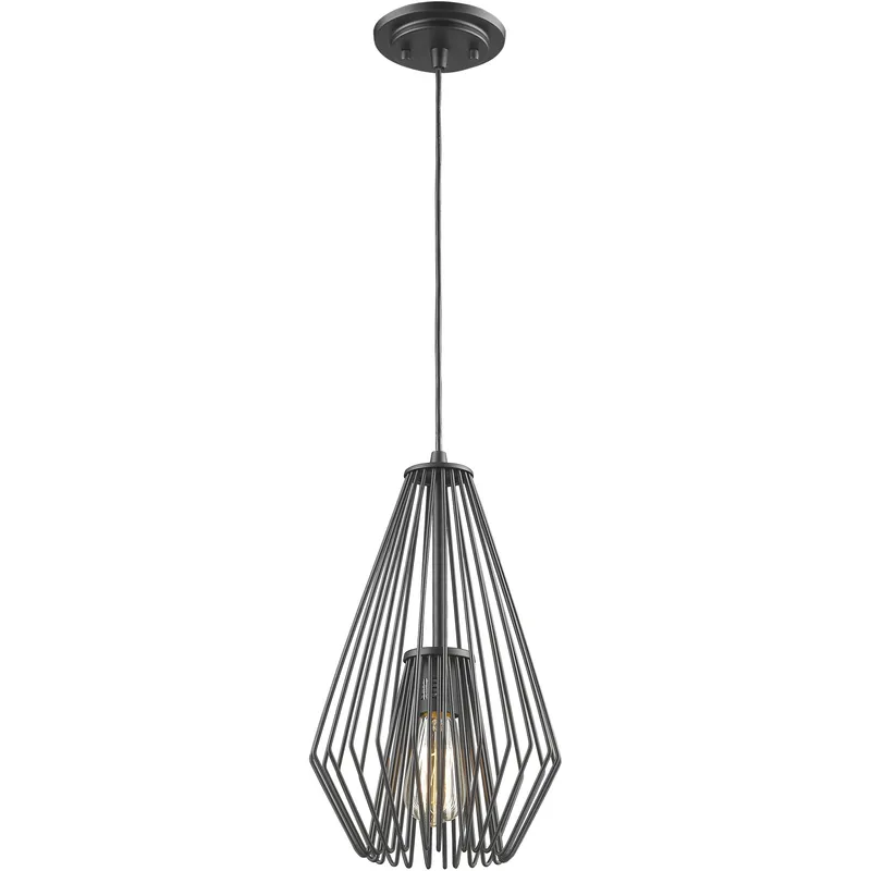 Quintus 1 Light 9.25 inch Matte Black Pendant Ceiling Light