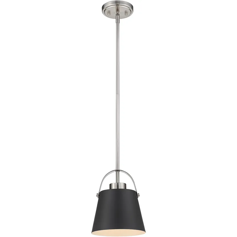 Z-Studio 1 Light 8 inch Matte Black and Brushed Nickel Pendant Ceiling Light
