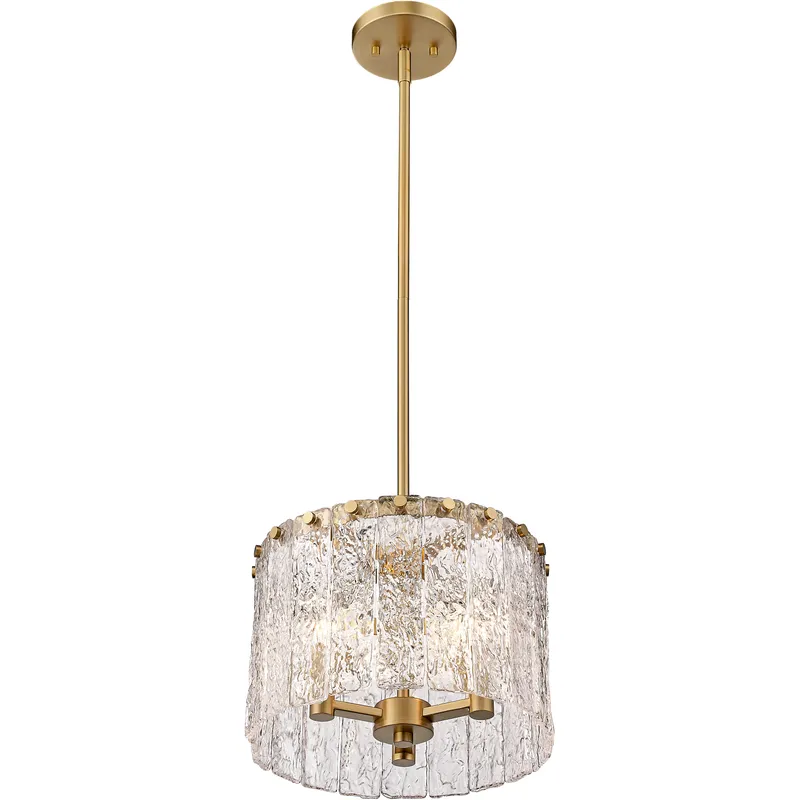 Glacier 3 Light 12.5 inch Modern Gold Pendant Ceiling Light