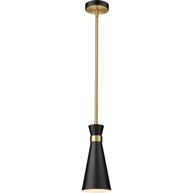 Soriano 1 Light 5.5 inch Matte Black and Heritage Brass Pendant Ceiling Light