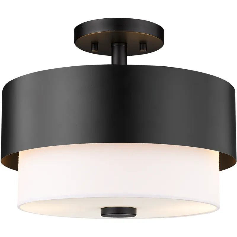 Counterpoint 2 Light 13 inch Matte Black Semi Flush Mount Ceiling Light
