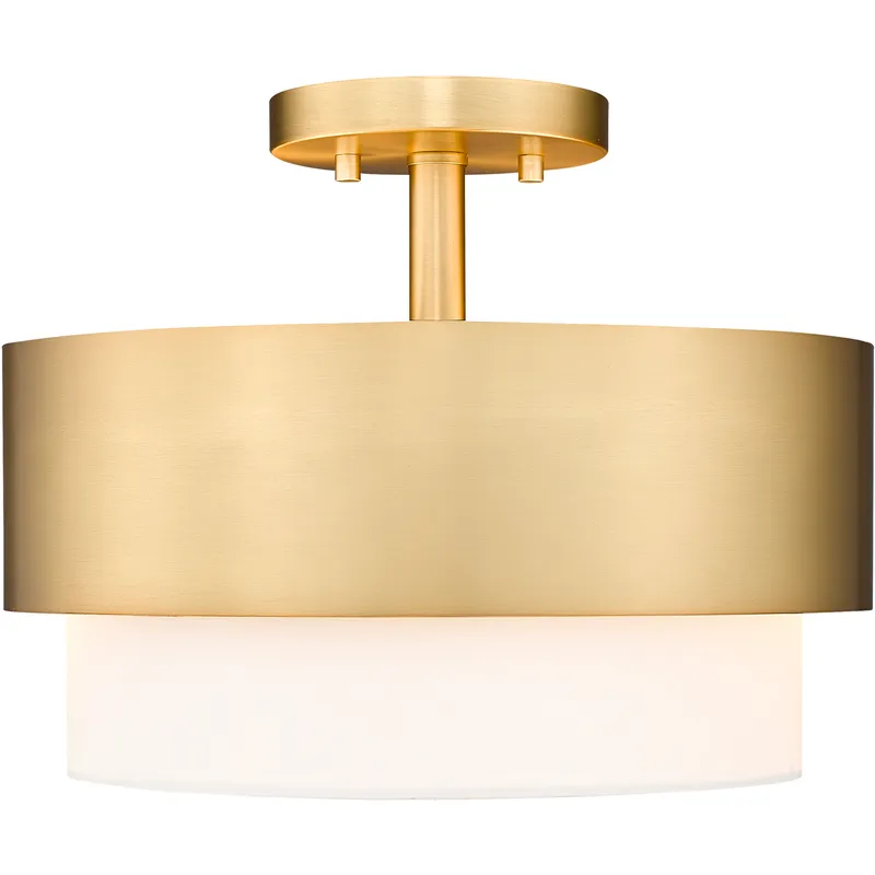 Counterpoint 2 Light 13 inch Modern Gold Semi Flush Mount Ceiling Light