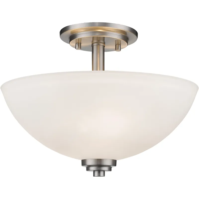 Ashton 3 Light 15.75 inch Brushed Nickel Semi Flush Mount Ceiling Light in 5.5