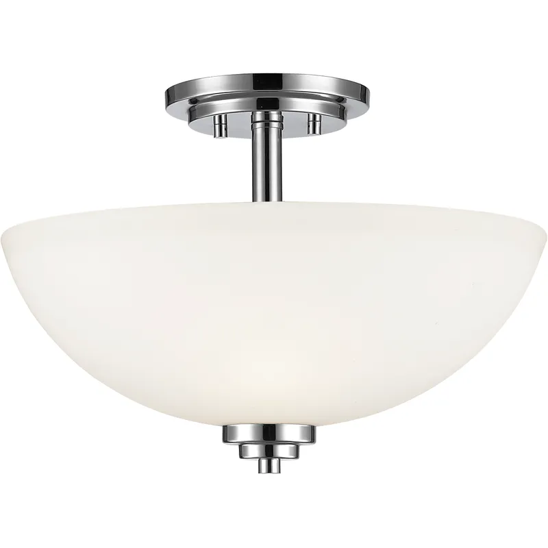 Ashton 3 Light 15.75 inch Chrome Semi Flush Mount Ceiling Light in 5.48