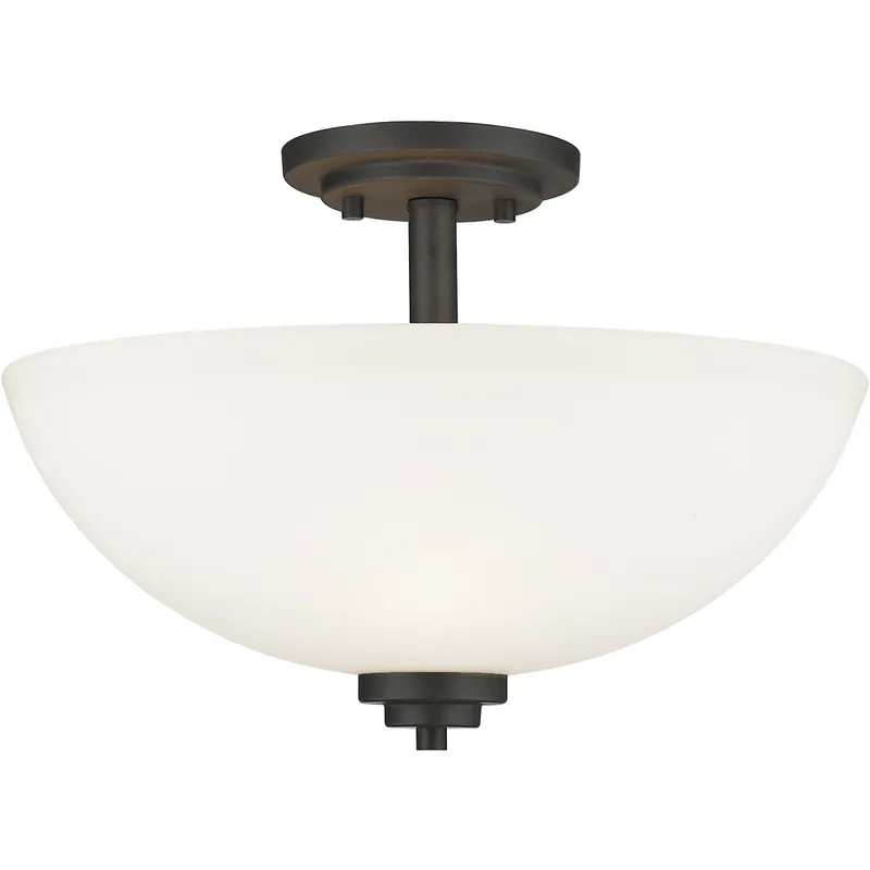Ashton 3 Light 15.75 inch Bronze Semi Flush Mount Ceiling Light in 5.48